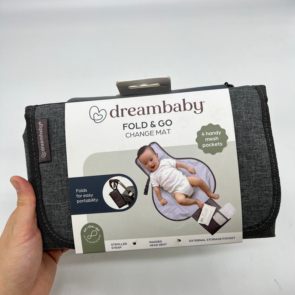 Dreambaby Fold & Go Portable Diaper Changing Pad with Pockets for Diapers & Wipe